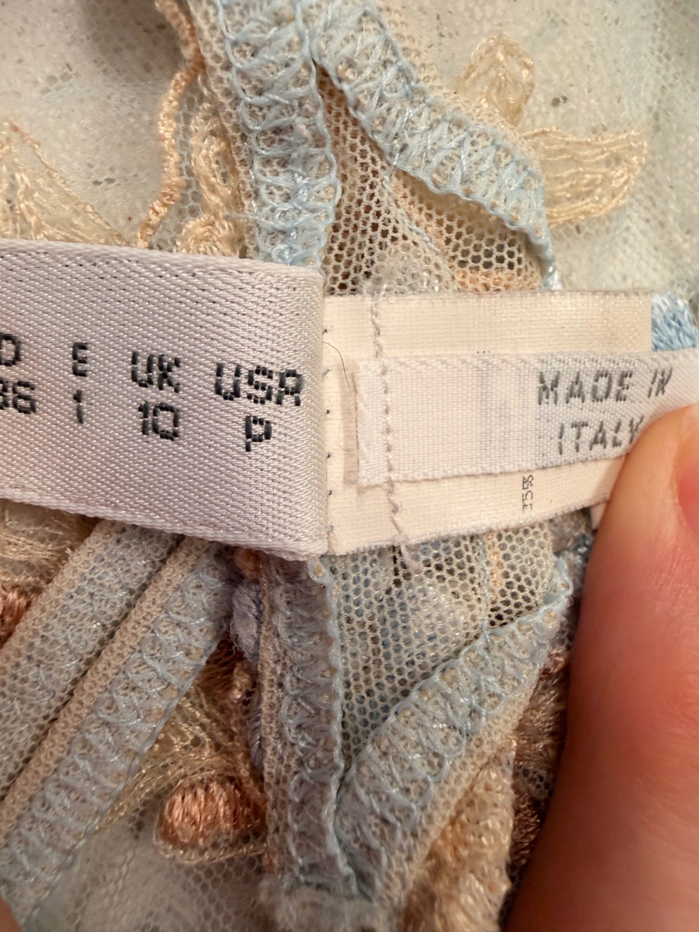 La Perla Powder Blue Sheer Embroidered Bra & Thong Set - Picture 5 of 5